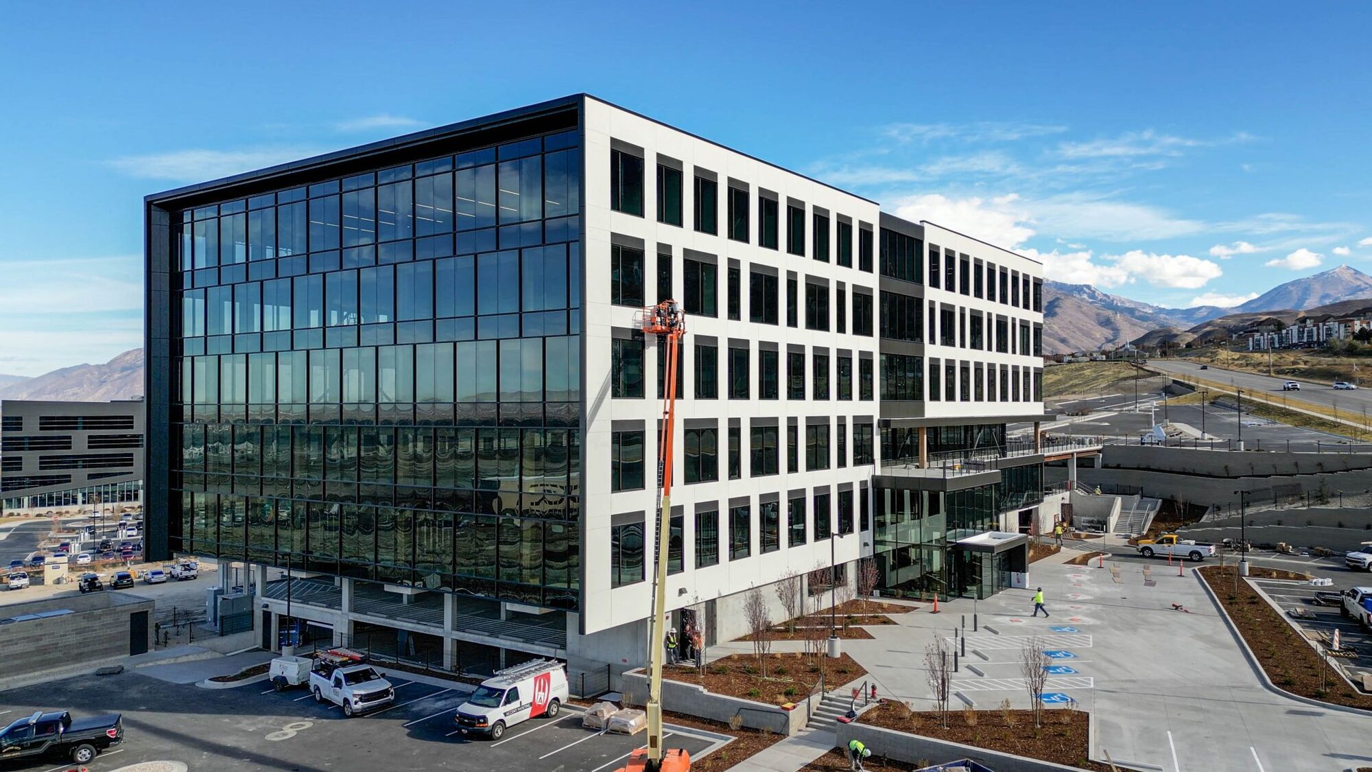 High-performance office building under construction, Utah