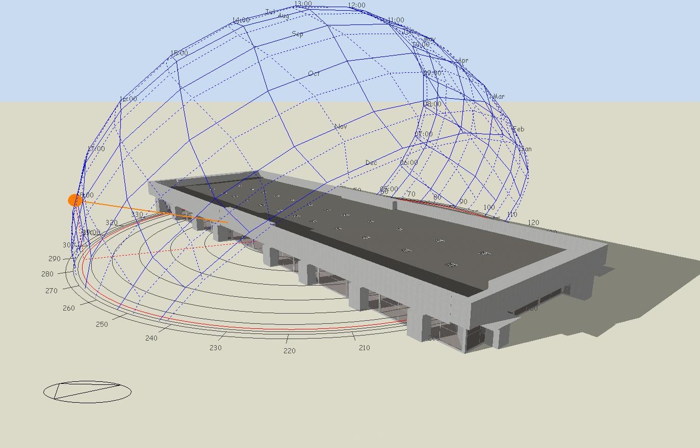 DesignBuilder solar path analysis