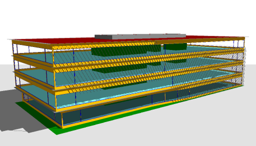 TAS thermal energy model — office building with shading screen